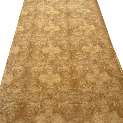 Golden Madrone Burl Veneer 4 * 8 Feet High End Gold Madrone Burl Veneer Furnitur Panel dinding Pintu Paduan Kayu